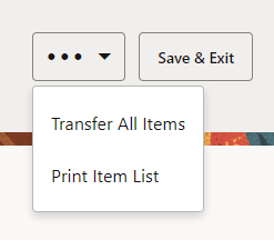 Item Transfer Options Item Transfer Options