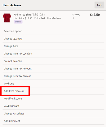 Item Actions Item Actions