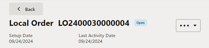 Local Inventory Order Activity Tab Local Inventory Order Activity Tab