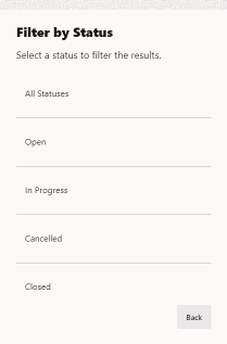Filter by Status