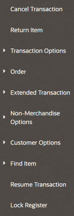 Sale Screen Context Menu Sale Screen Context Menu