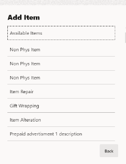 List of Non-Merchandise Items