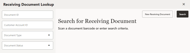 Receiving Document Lookup Receiving Document Lookup