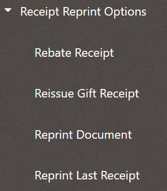 Receipt Reprint Options