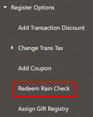 Redeem Rain Check