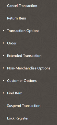Menu - Sale Mode