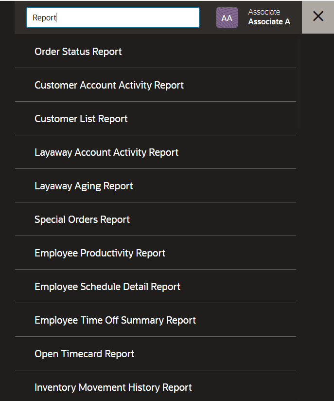 Search Menu