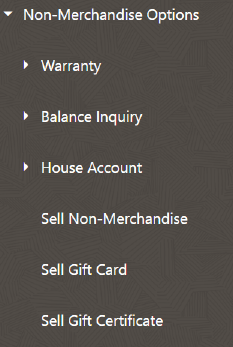 List of Non-Merchandise Options