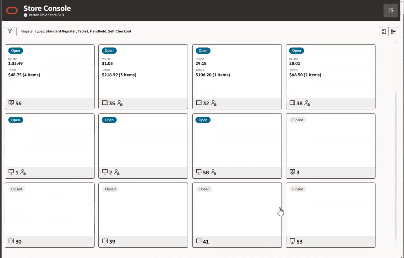 Store Console - Card View