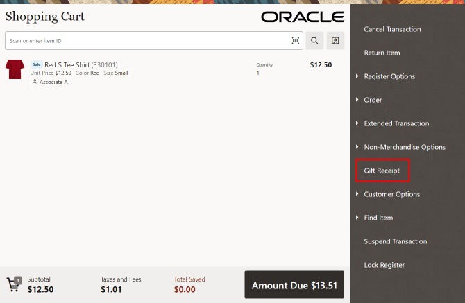 Gift Receipt Option