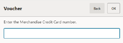 Merchandise Credit Card Tender