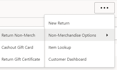 Overflow Menu Options Overflow Menu Options