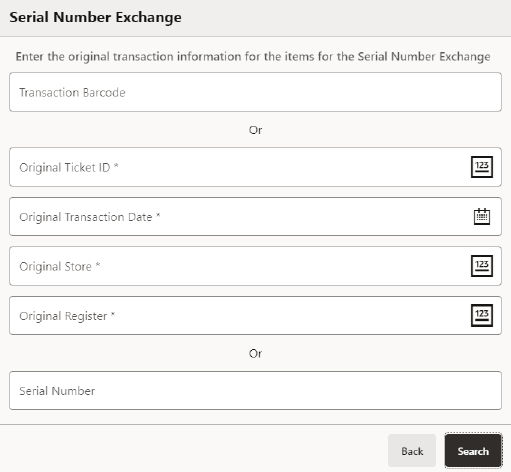 Transaction Search Transaction Search