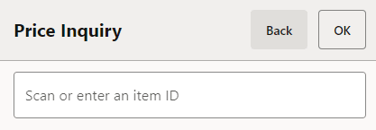 Price Inquiry Item Prompt Price Inquiry Item Prompt