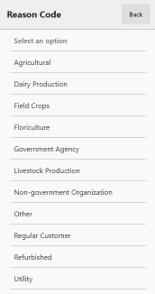Reason Code List Reason Code List