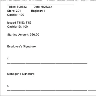Till Assigned Receipt Till Assigned Receipt