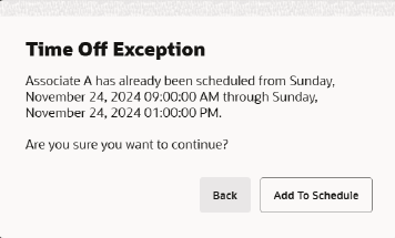 Time Off Exception