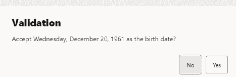 Birth Date Validation