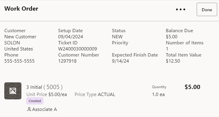 Work Order Summary Information Work Order Summary Information