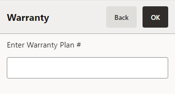 Warranty Contract Number Prompt Warranty Contract Number Prompt