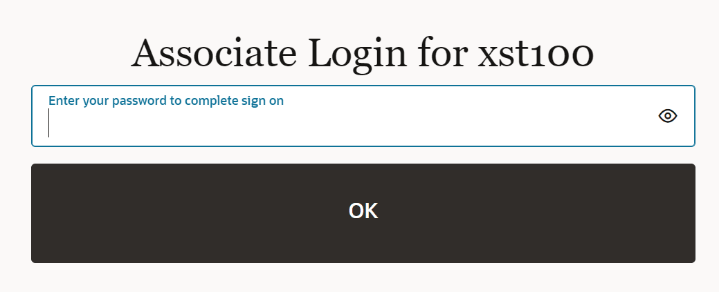 Associate Login to Complete Loyalty Sing Up - Password