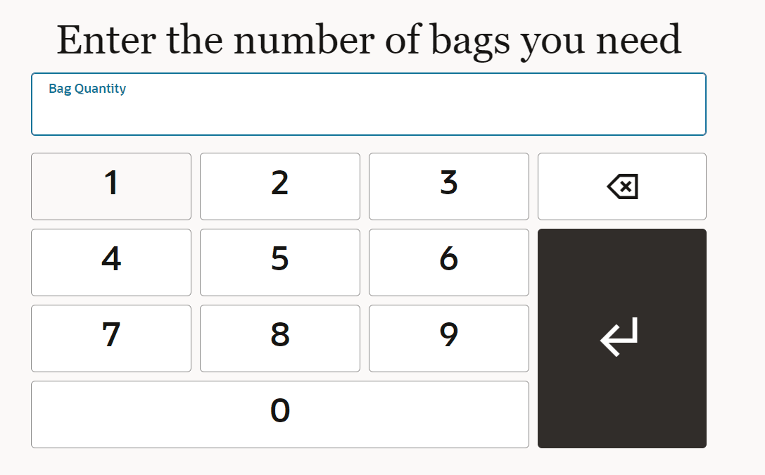 Enter Number of Bags you need