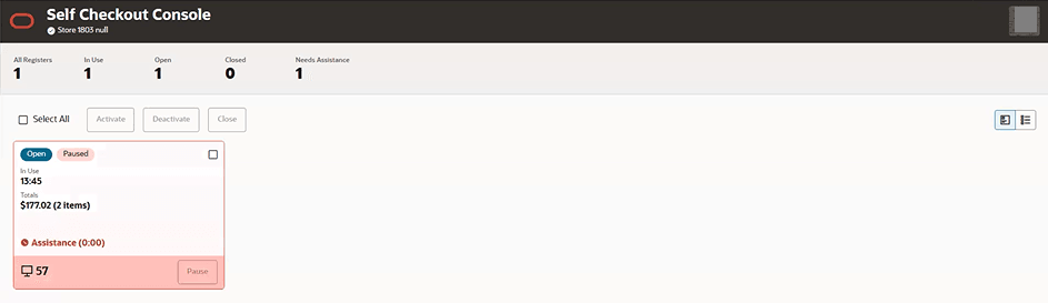 Console - Card View Register Paused