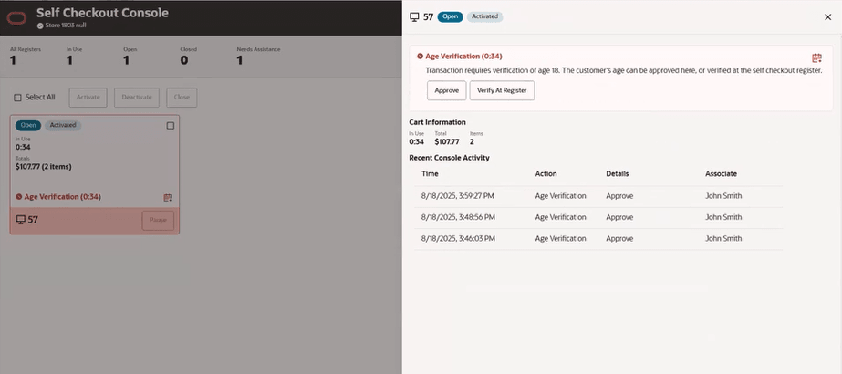 Console - Age Verification Register Details