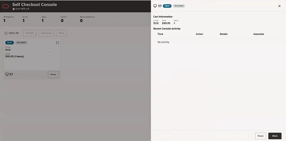Console - Card View Register Details