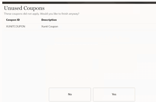 Unused Coupons