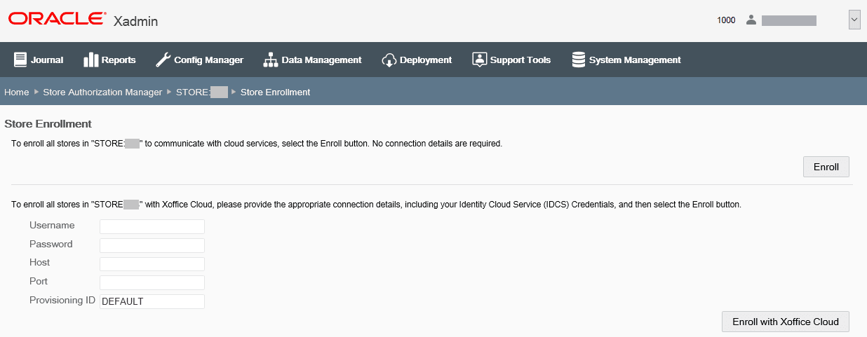 Store Enrollment — Configure Registers for IDCS