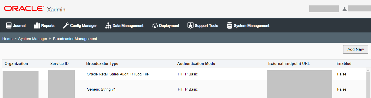 Broadcaster Management Page Broadcaster Management Page