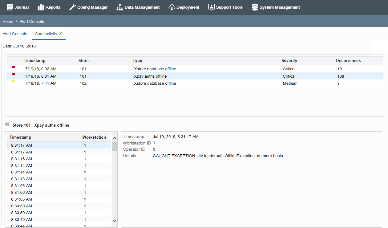 Connectivity logged events Connectivity logged events