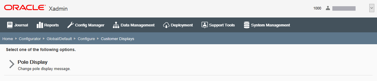 Customer Display page