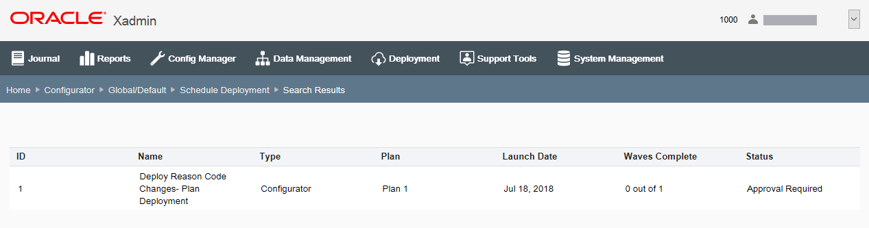 Deployment History Search Results