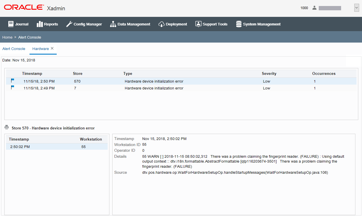 Hardware - Logged Events Hardware - Logged Events