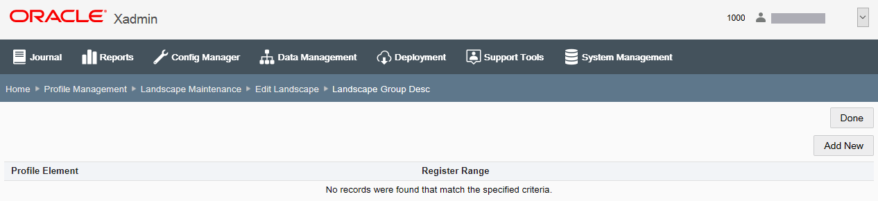 Profile Group Page — Register Types