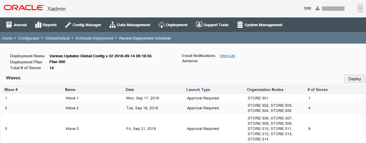 Review Scheduled Deployment Plan