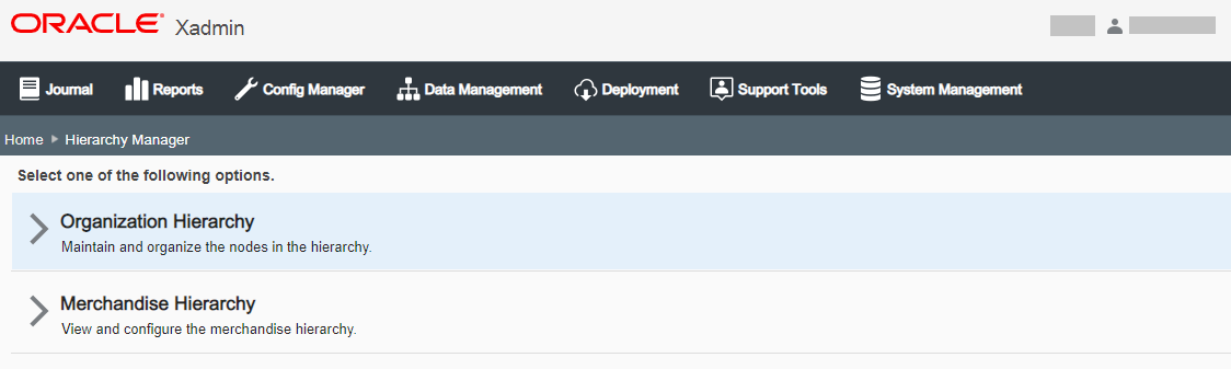 Hierarchy Manager Page Hierarchy Manager Page