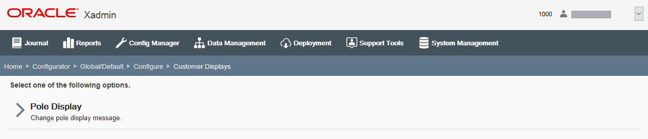 Customer Display page