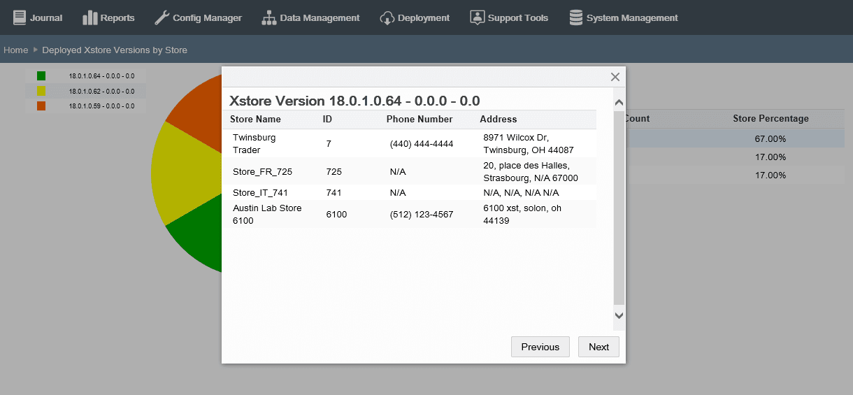 Version by Store Detail