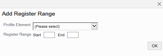 Add Register Range window