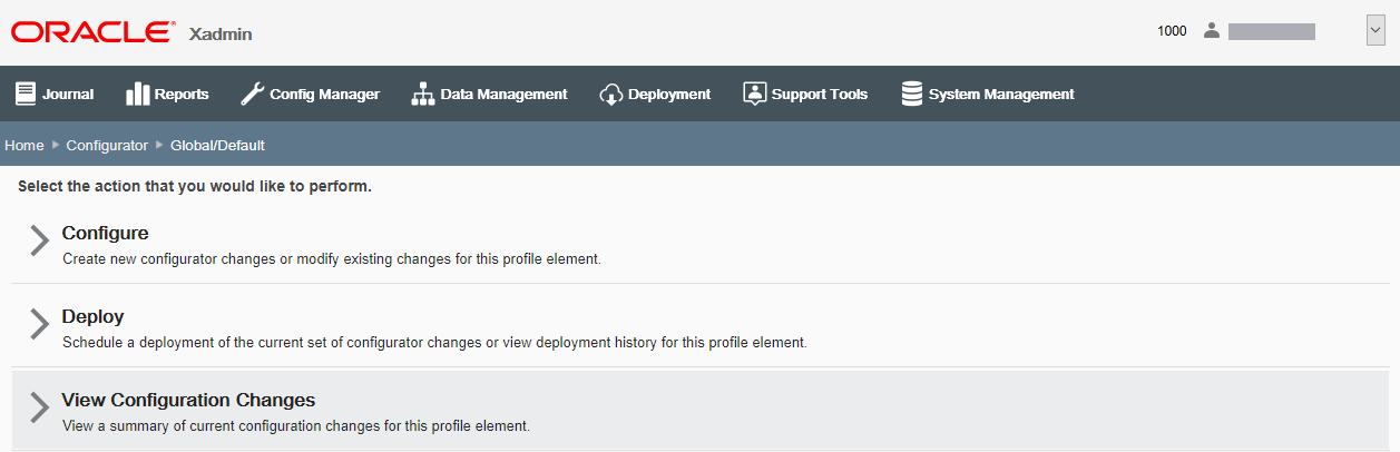 Configurator page