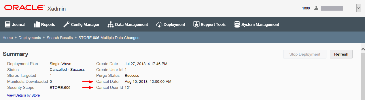 Cancelled Deployment Example