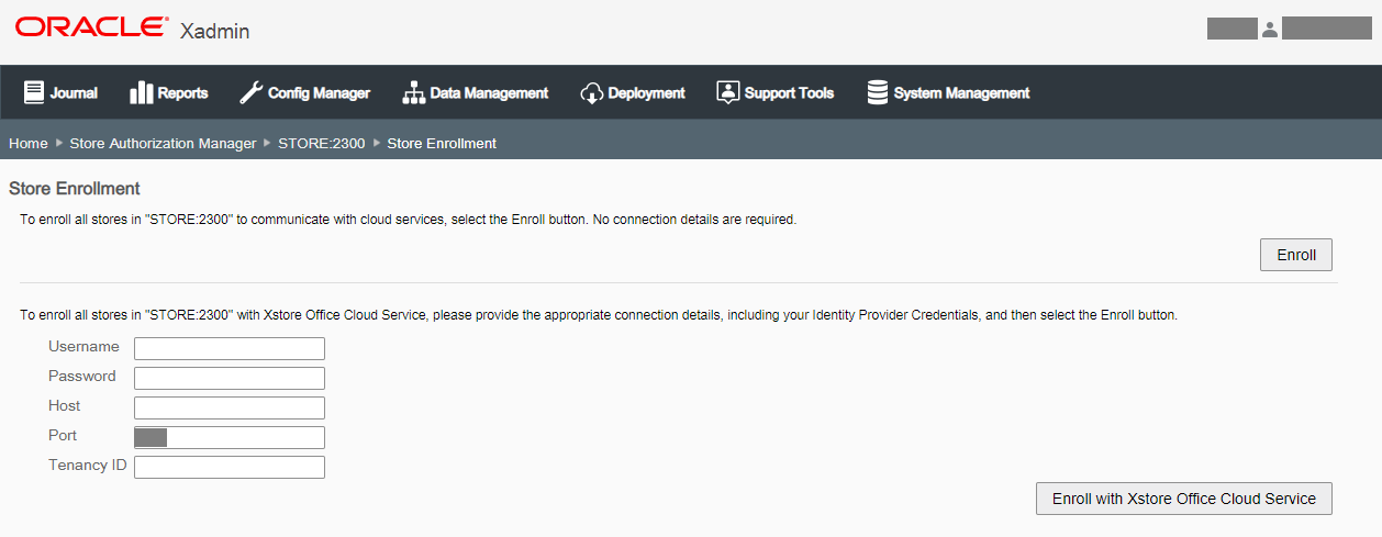 Store Enrollment — Configure Registers for IDCS and OCI IAM