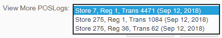 View More POSLogs Dropdown List