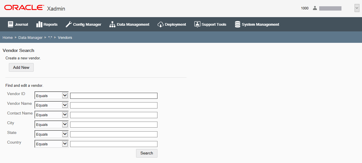 Vendors page Vendors page
