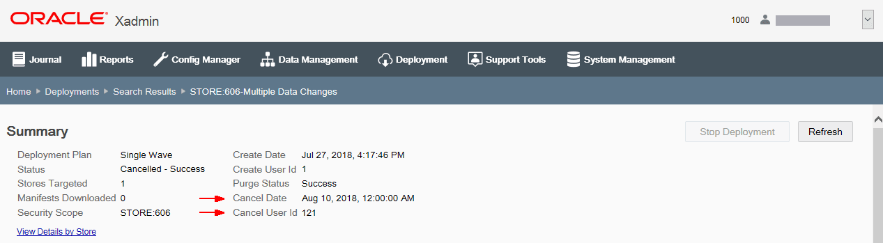 Cancelled Deployment Example