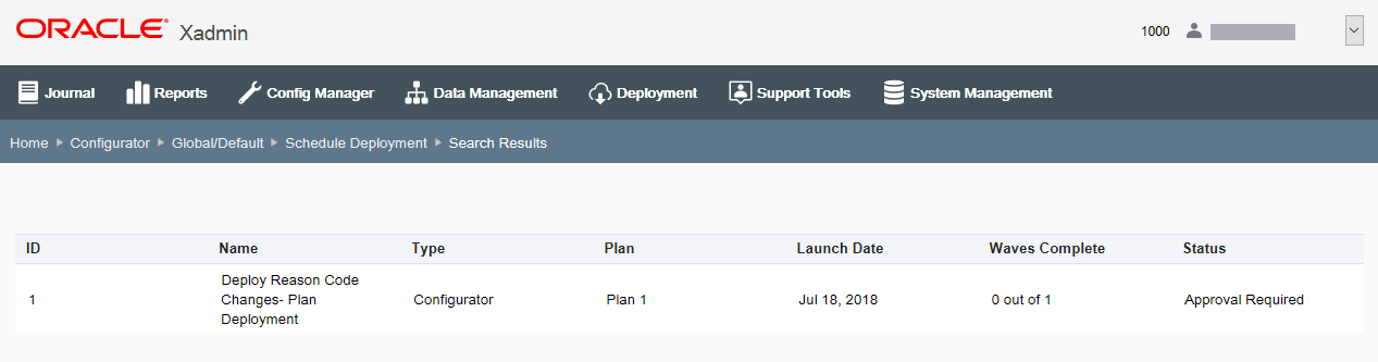 Deployment History Search Results