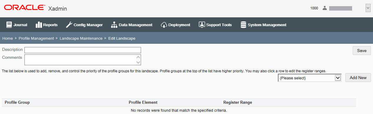 Edit Landscape Page - Add New